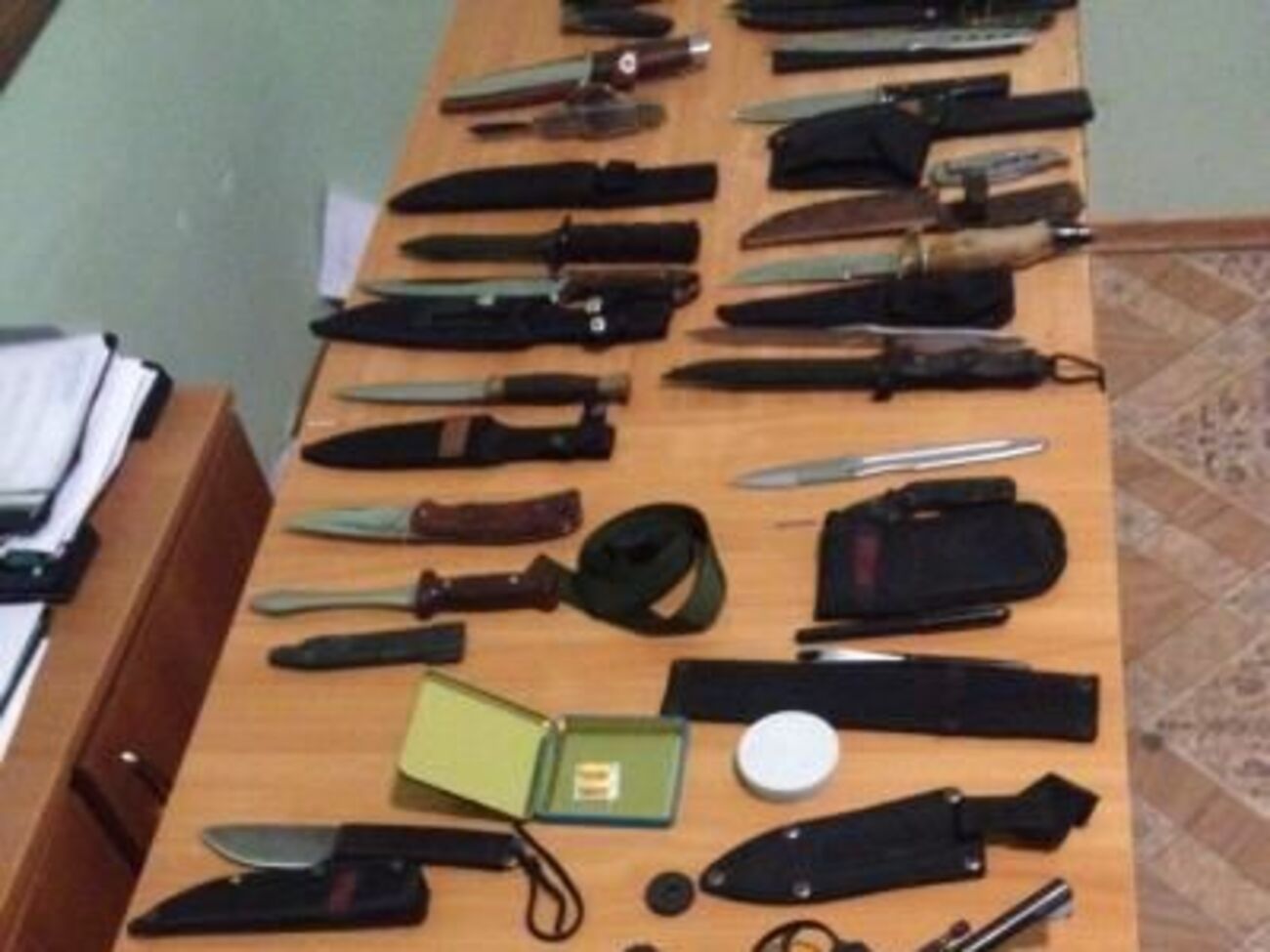 Пограничники изъяли у мужчины 27 ножей