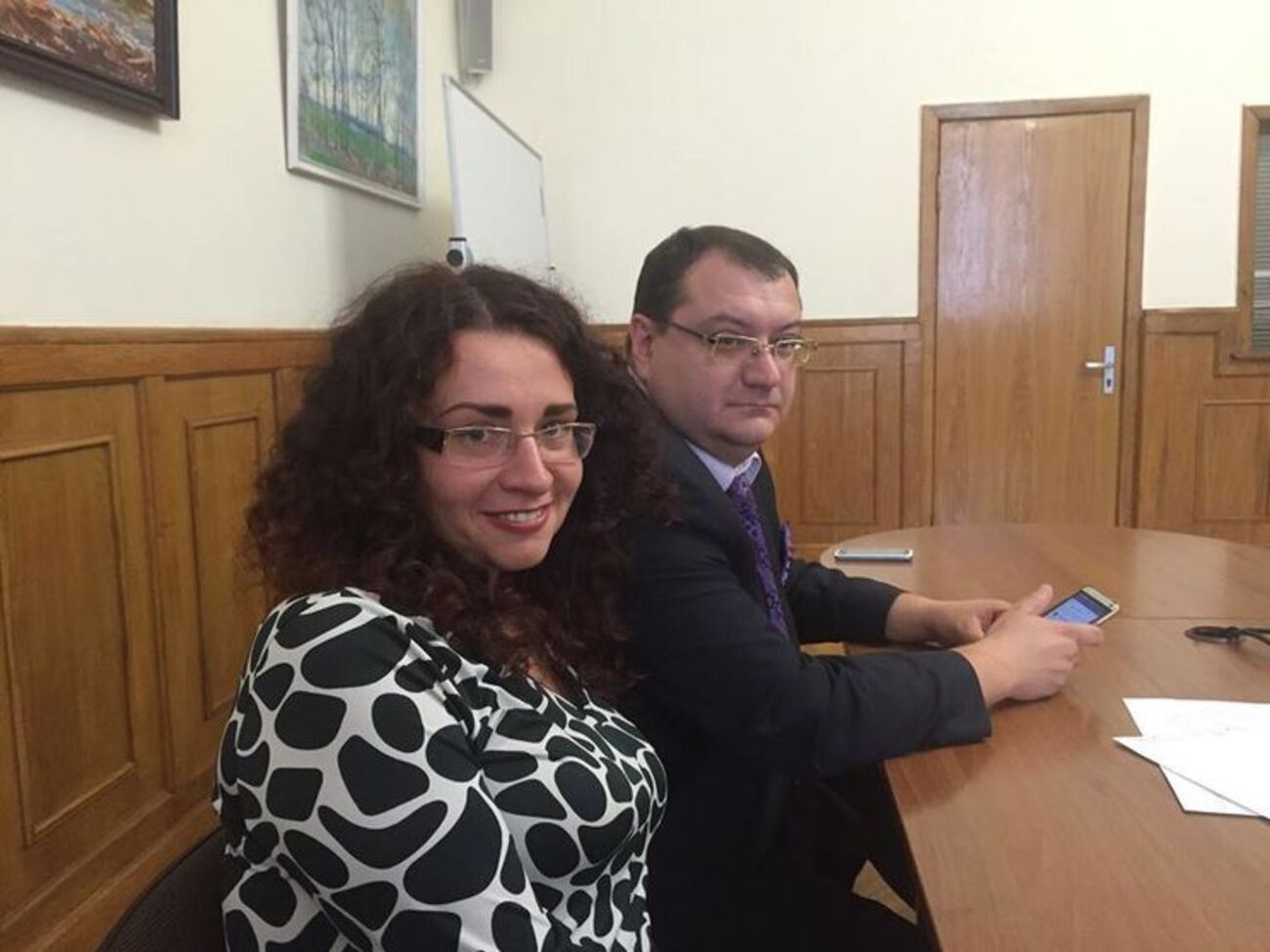 Соколовская и Грабовский во время одного из судебных заседаний