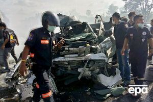 Обе машины сгорели после столкновения