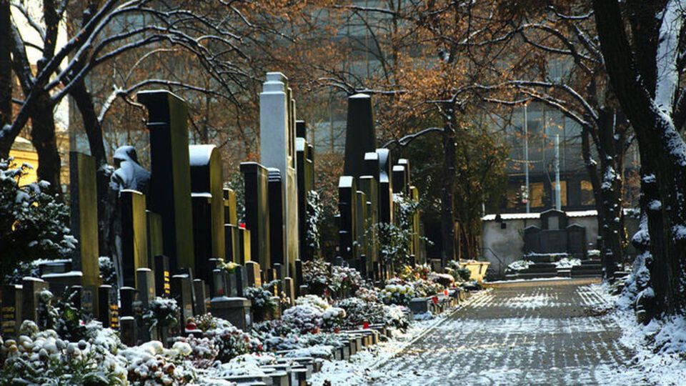 Ольшанское кладбище в Праге, где покоился Александр Олесь