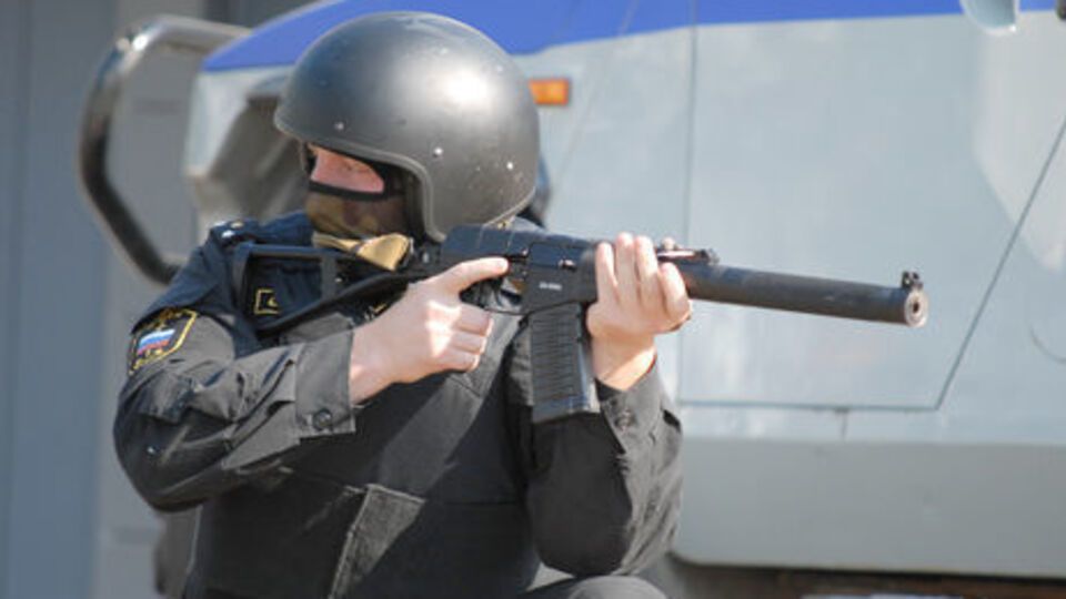 На місце події оперативно виїхала група спецпризначенців Росгвардії, яка застрелила винуватця інциденту