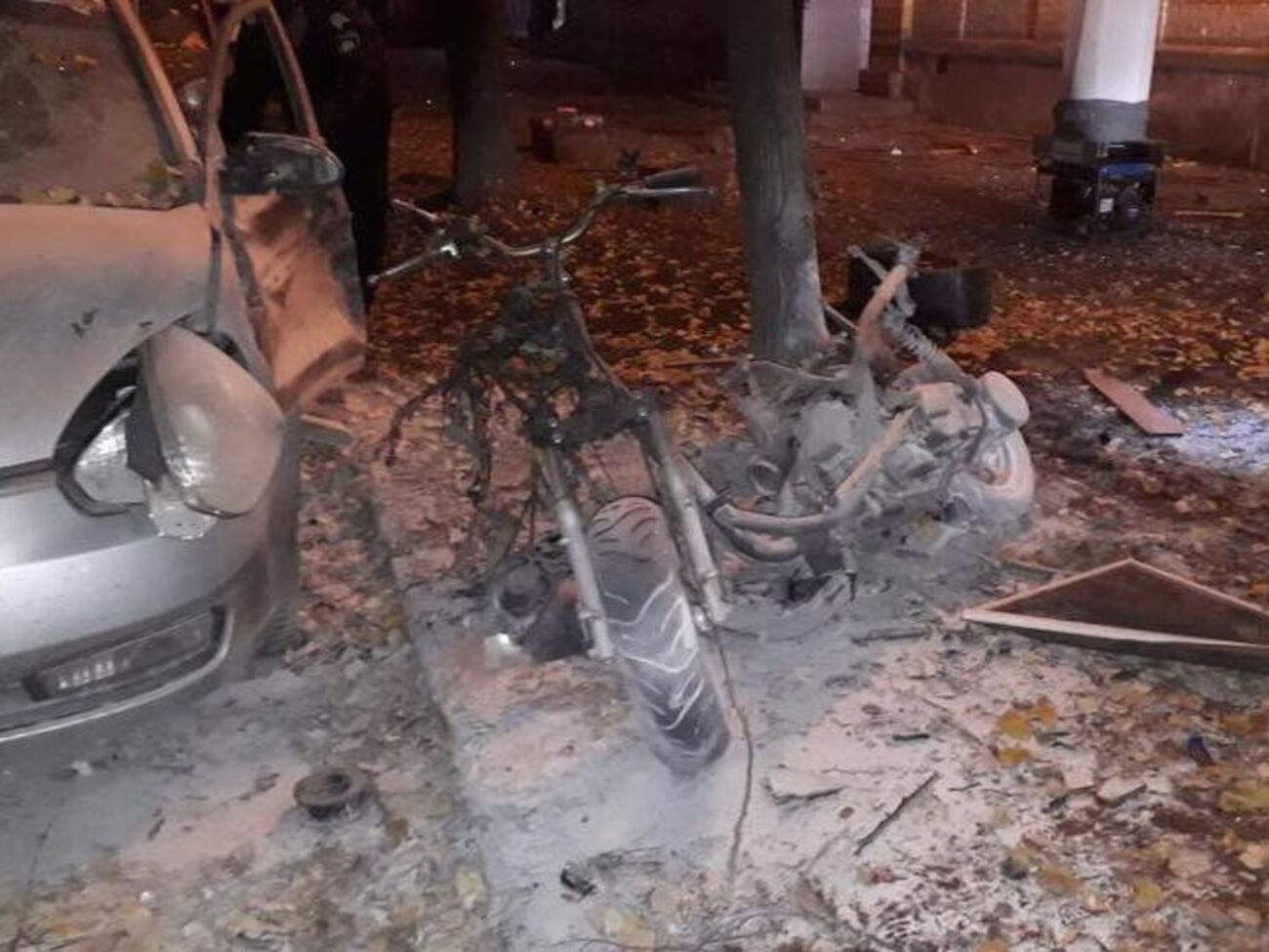 Последствия взрыва в Киеве