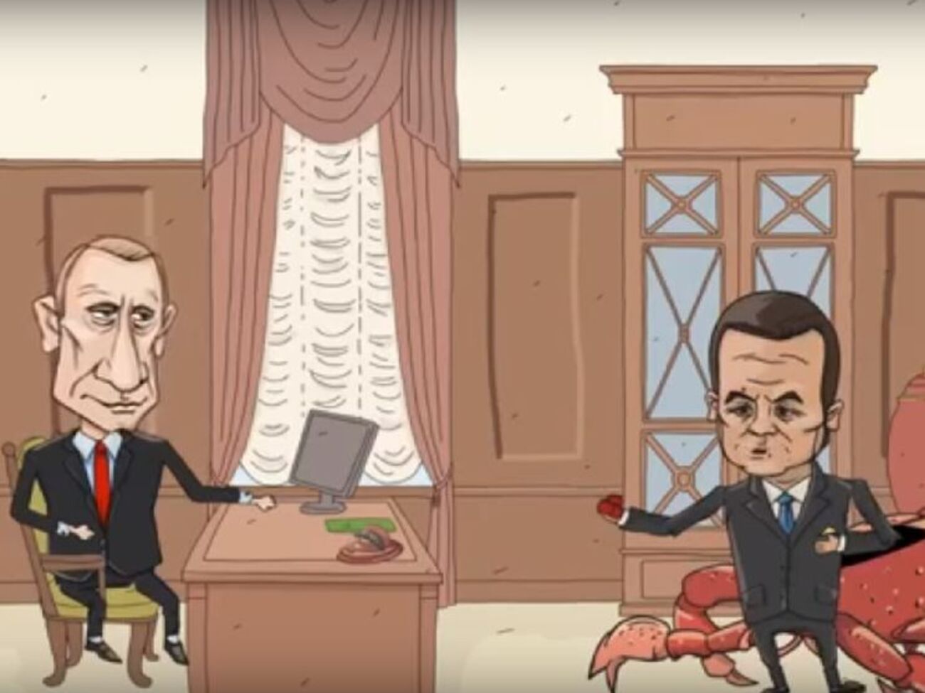 Янукович у мультфільмі також привітав Путіна