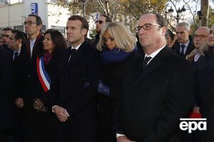 Ідальго, Еммануель і Бріджит Макрони, Олланд під час хвилини мовчання