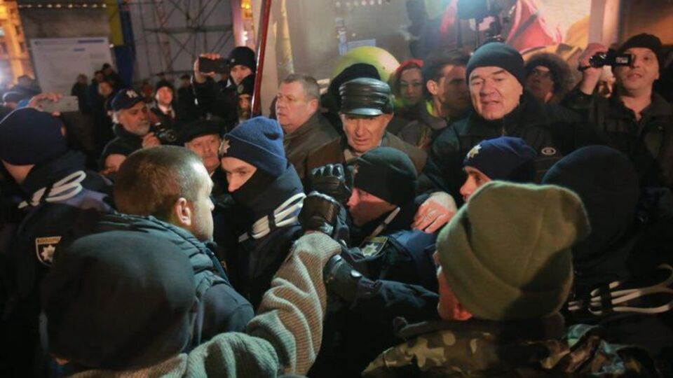 Инцидент произошел во время акции по случаю годовщины Евромайдана