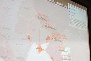 На карте оккупированные территории обозначили как "народные республики"