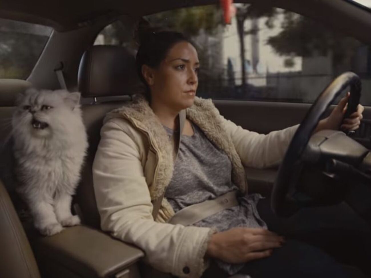 Кадр из рекламного ролика. Девушка Ланмана в своем автомобиле