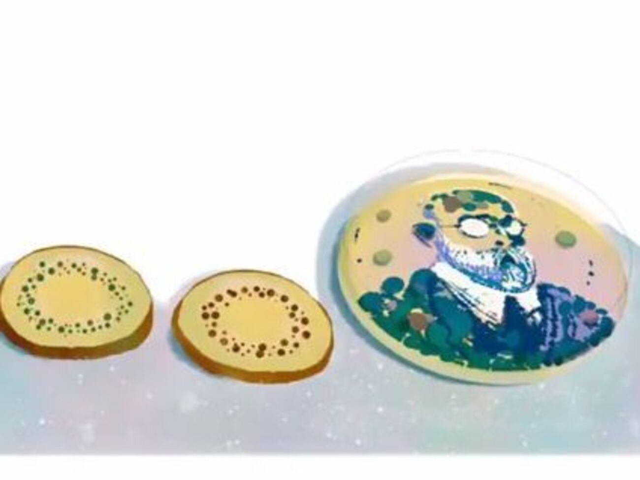 На дудле Google&nbsp;изображены кружочки картофеля, на один из которых нанесен портрет Коха