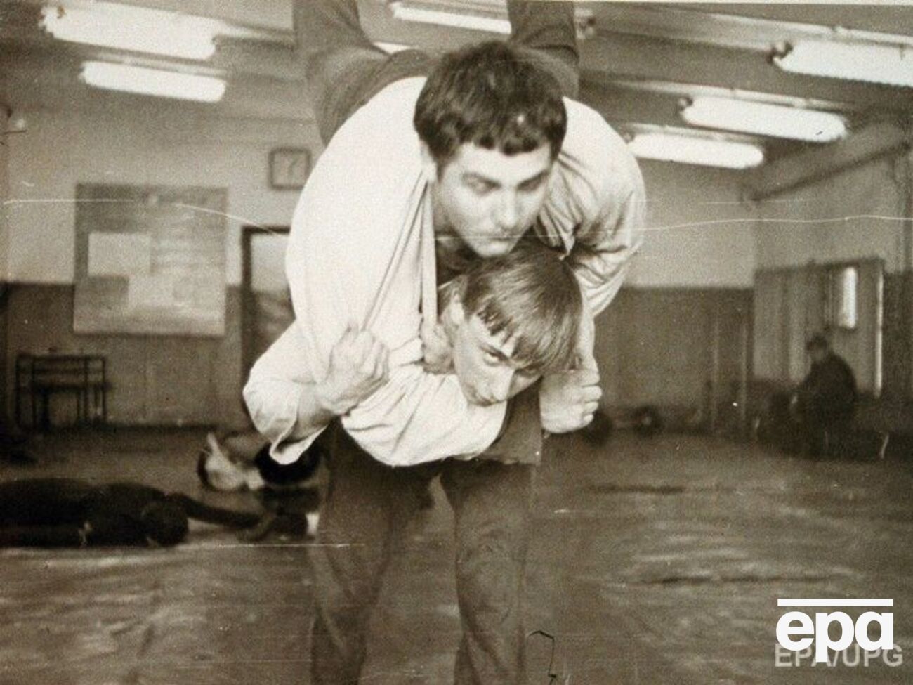 Путин и Шестаков на тренировке дзюдоистов в 1971 году