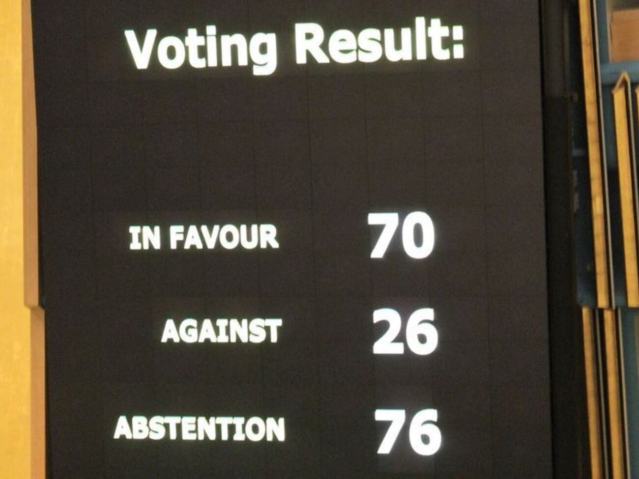Як і рік тому, 70 делегацій підтримали резолюцію про права людини в Криму і Севастополі