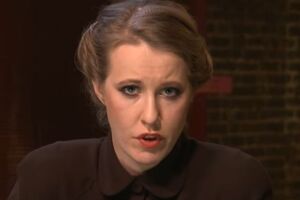 Собчак дает пресс-конференцию для украинских журналистов