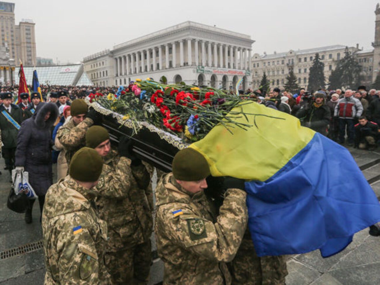 В Киеве попрощались с погибшими украинским бойцами