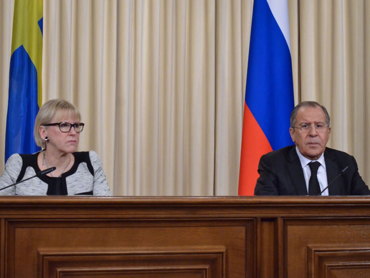 Лавров провів прес-конференцію з головою МЗС Швеції Маргот Вальстрем