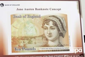 Остин изображена на 10-фунтовой банкноте