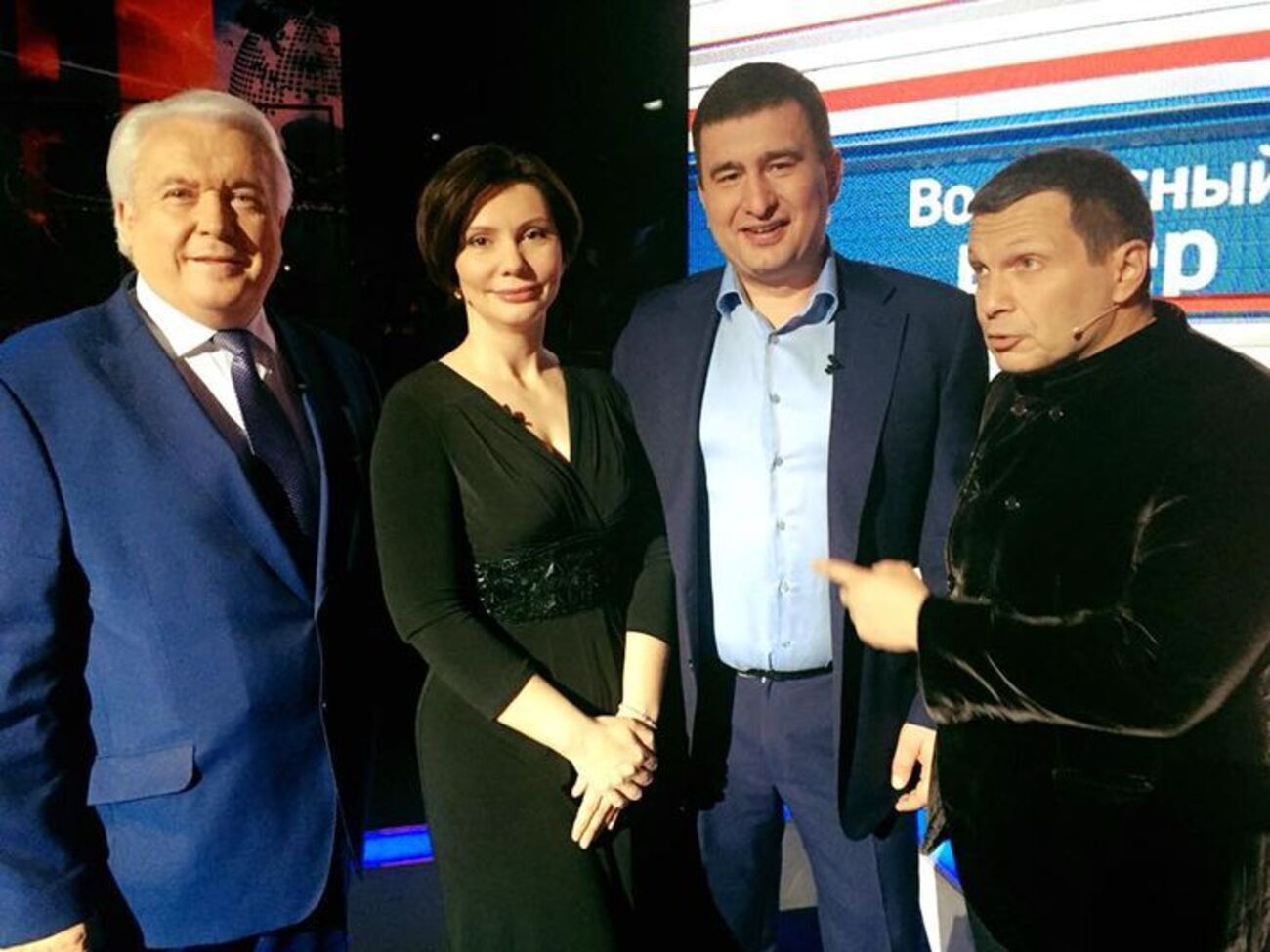 Владимир Олейник (крайний слева) на шоу российского пропагандиста&nbsp;Владимира Соловьева
