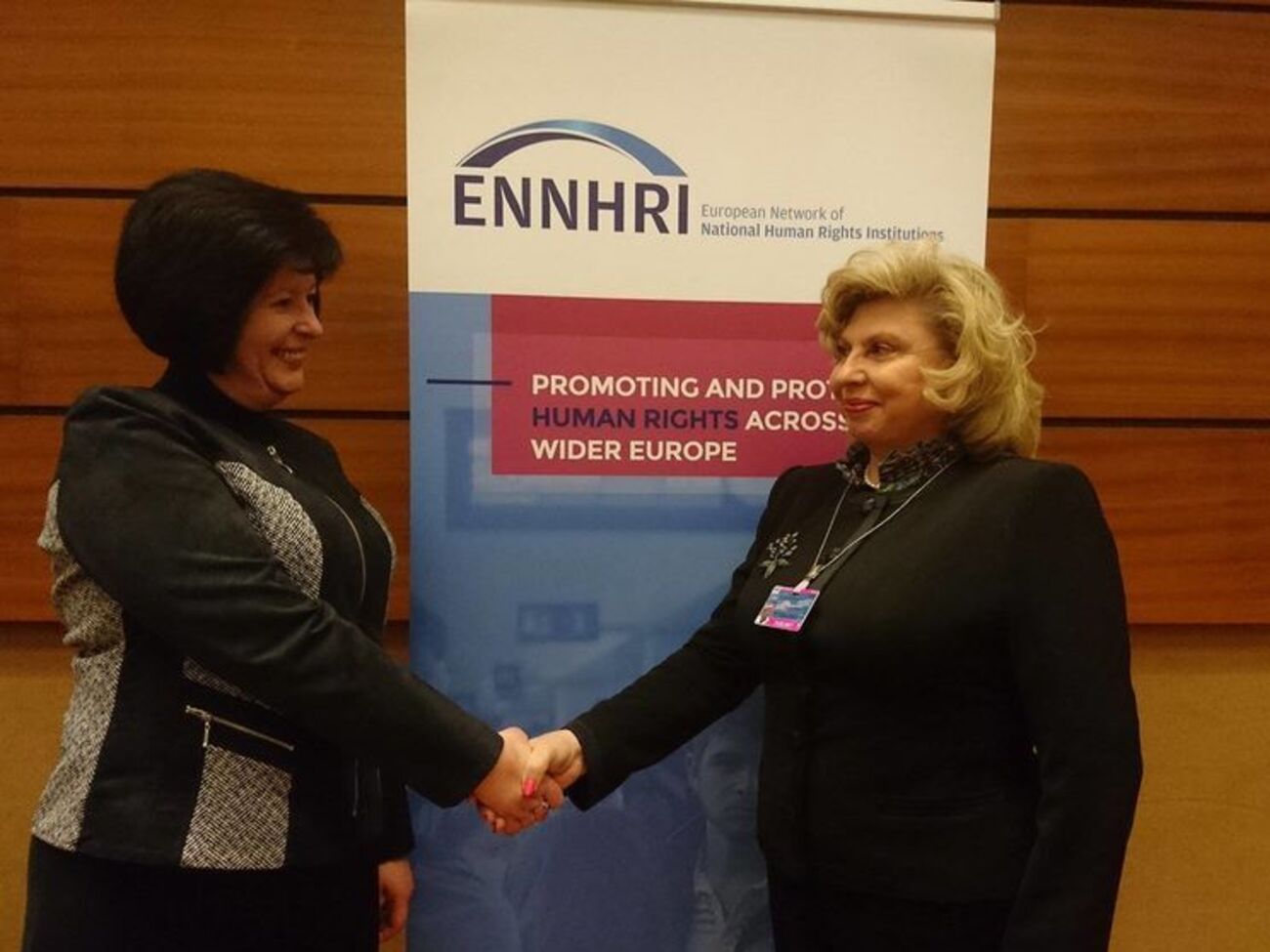 Лутковська (на фото зліва) і Москалькова зустрілись у Женеві