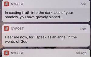 "Слава президенту Дональду Трампу", – говорилось в одном из push-уведомлений