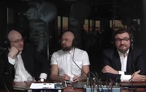 Матвей Ганапольский, Алексей Семенов и Евгений Киселев в студии "Куб"