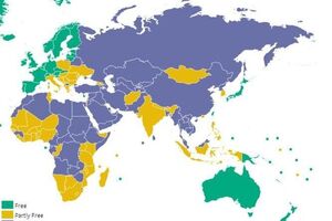 Страны поделили на свободные, частично свободные и несвободные