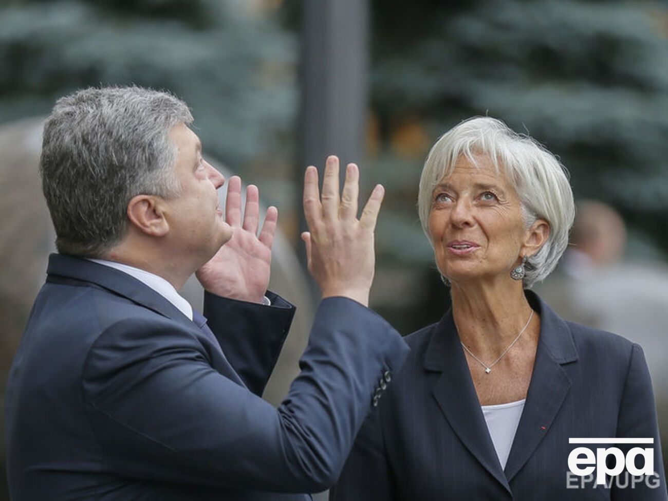 Президент Украины Петр Порошенко и глава МВФ Кристин Лагард на встрече в Киеве 6 сентября 2015 года