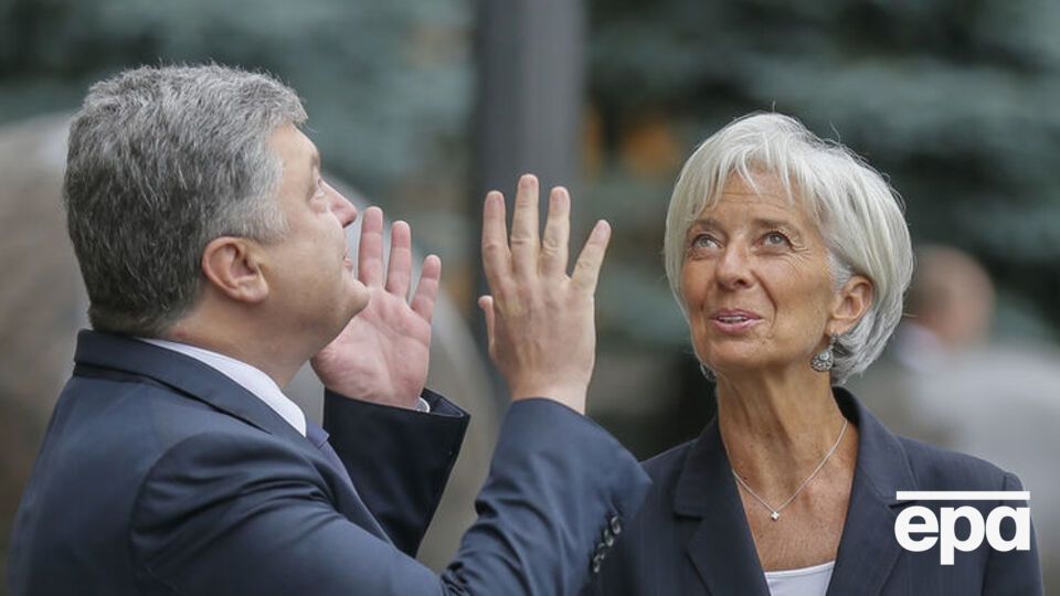 Президент Украины Петр Порошенко и глава МВФ Кристин Лагард на встрече в Киеве 6 сентября 2015 года