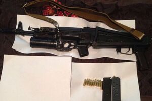 Під час обшуків правоохоронці вилучили автомат і приблизно 9 тис. патронів