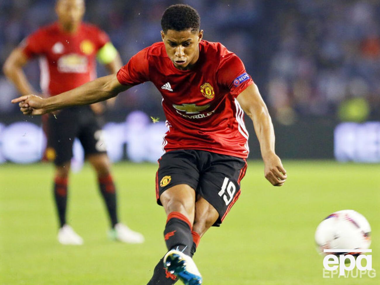 Єдиний м'яч зі штрафного забив форвард Маркус Решфорд