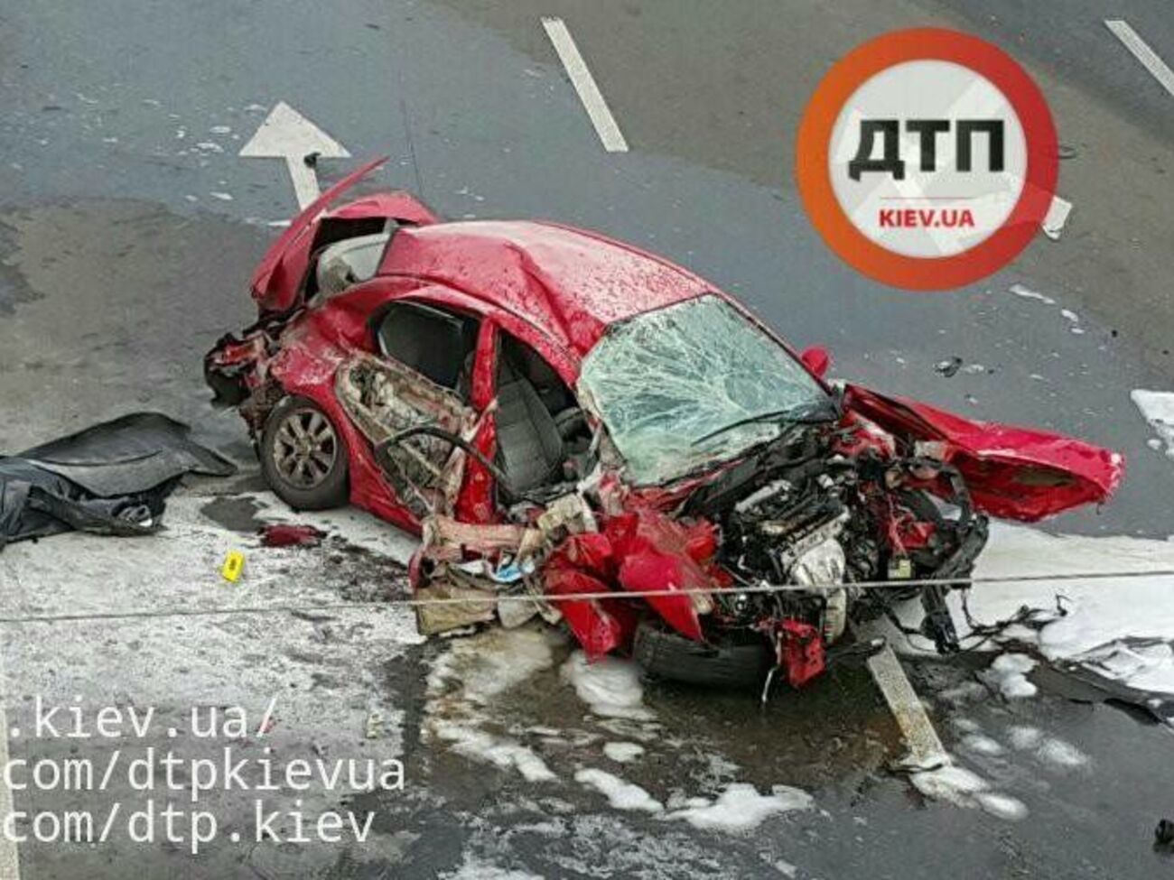 Последствия аварии на столичном проспекте Победы