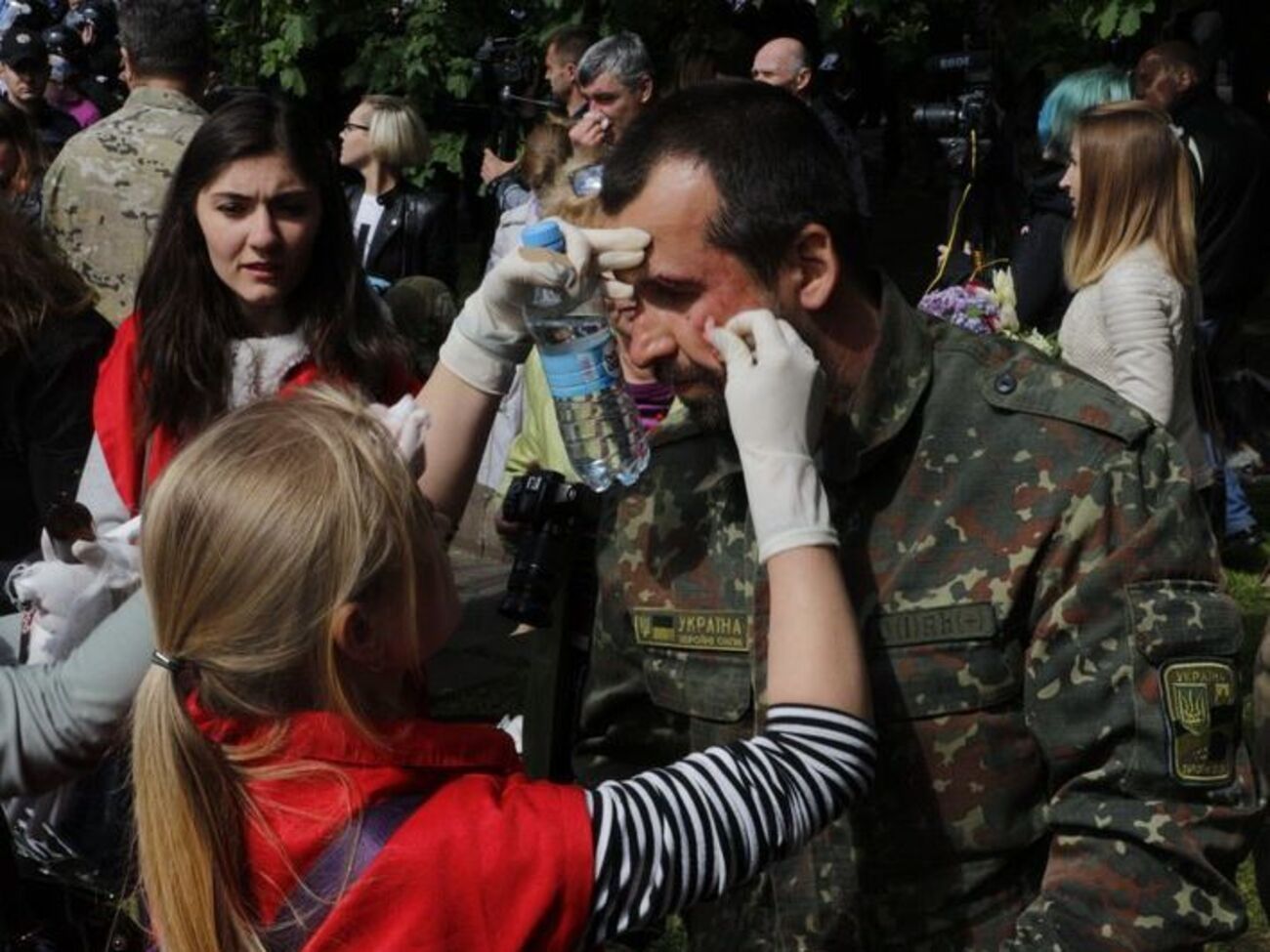 В Днепре сотрудники полиции подрались с ветеранами АТО