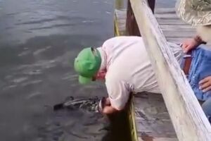 Рибак схопив здобич голими руками