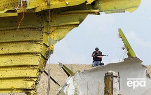 Вооруженный боевик охраняет место аварии Boeing 777 "Малайзийских авиалиний" рейса MH17. 19 июля 2014 года