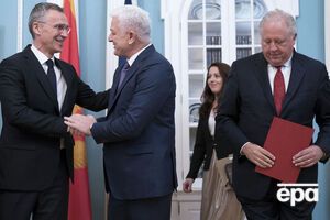 Столтенберг, Маркович і Шеннон на церемонії вступу Чорногорії до НАТО в Держдепі США