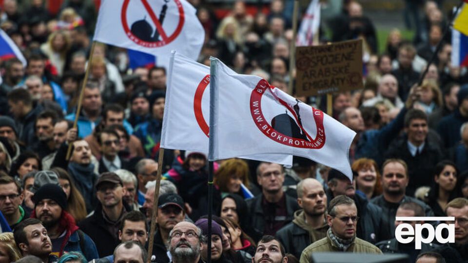 У лютому у Празі мітингували проти мігрантів