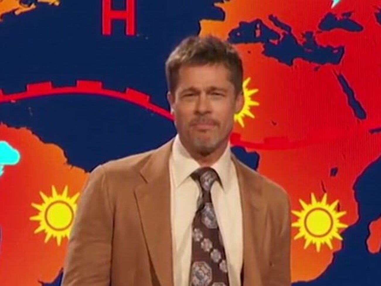 Питт выступил в роли ведущего прогноза погоды