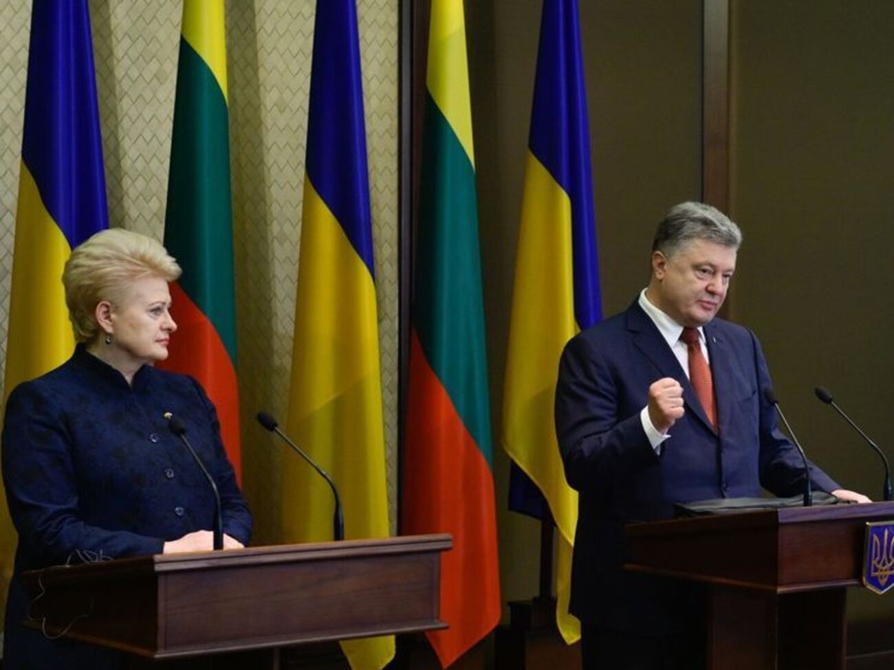 Грібаускайте та Порошенко заявили про єдину позицію щодо санкцій проти РФ