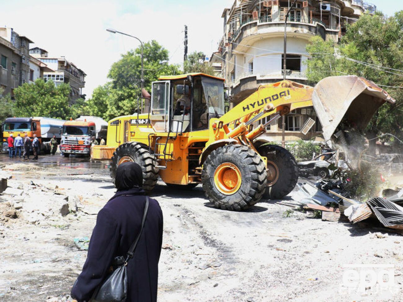 Міські служби усувають наслідки вибуху в центрі Дамаска
