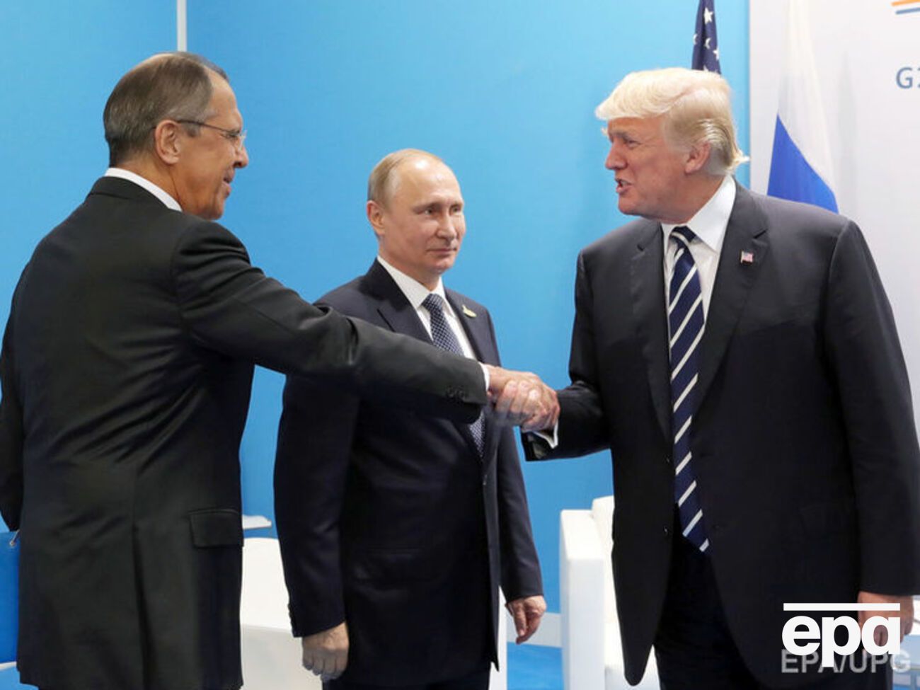 Лавров, Путін і Трамп під час саміту G20 в Гамбурзі
