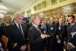 Литвиненко та Путін на зустрічі з викладачами та студентами Санкт-Петербурзького гірничого університету