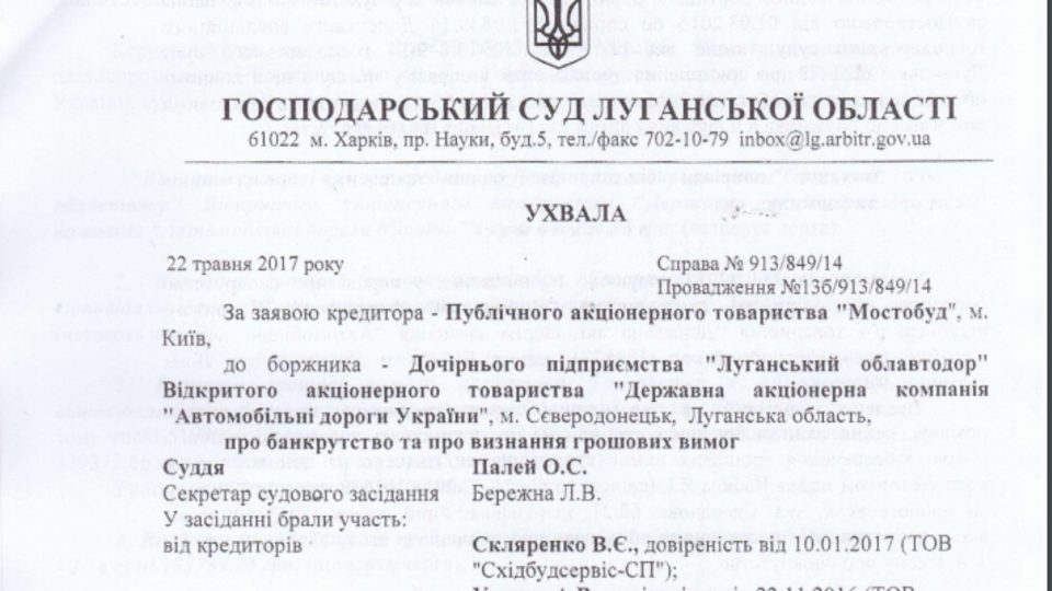 Решение суда о признании денежных требований