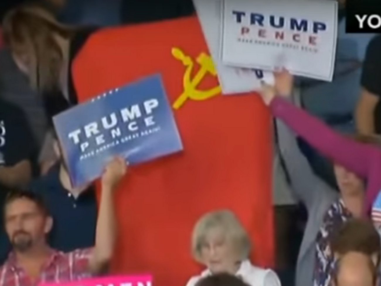 Прихильники Трампа спробували прикрити радянський прапор