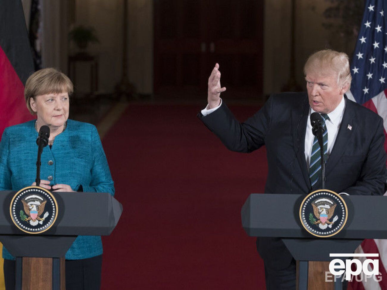 Первый раз Меркель и Трамп встречались в Вашингтоне