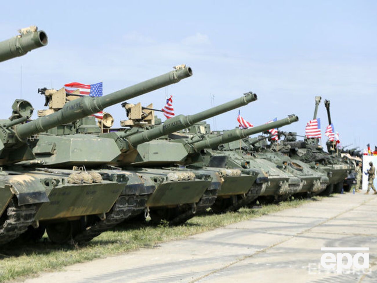 Американские танки Abrams на военной базе Вазиани в Грузии