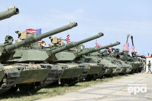 Американские танки Abrams на военной базе Вазиани в Грузии