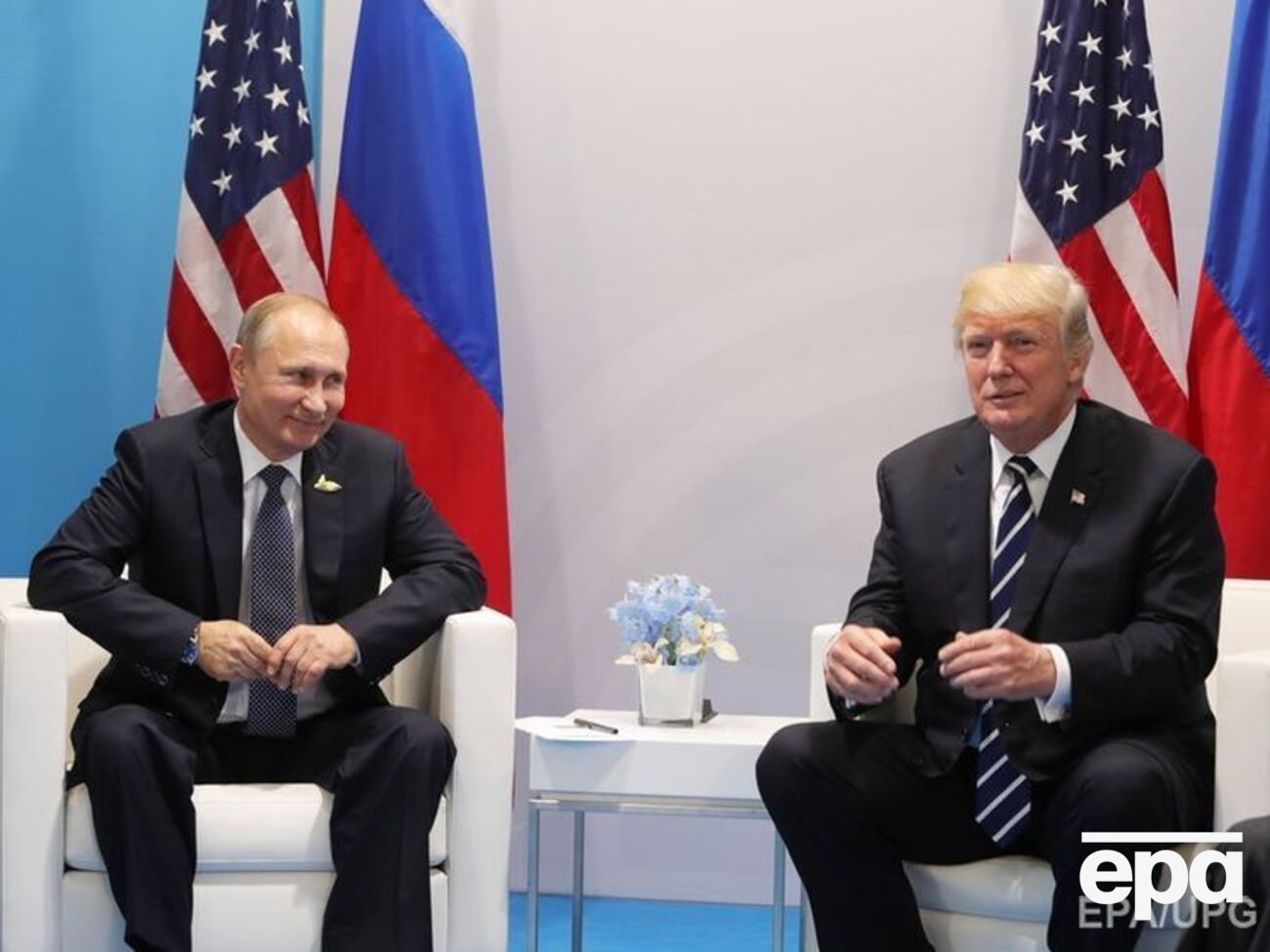 Президент России Владимир Путин и президент США Дональд Трамп на саммите&nbsp;G20 в Германии