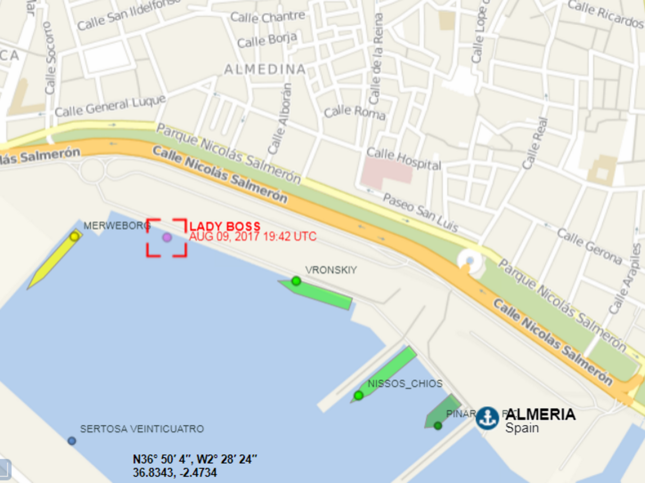 Сухогруз Lady Boss доставили в порт Альмерия