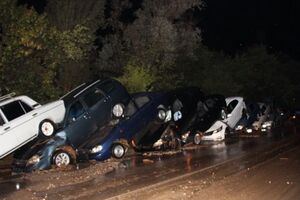 На трассу Грушевка – Судак сошел водно-грязевой поток