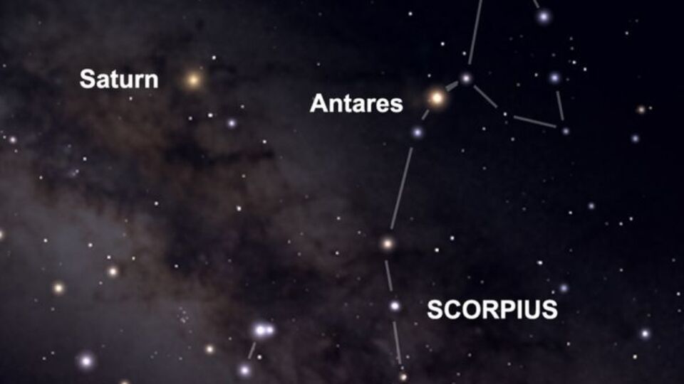 Антарес находится в созвездии Скорпиона