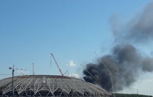 В Самаре загорелся стадион