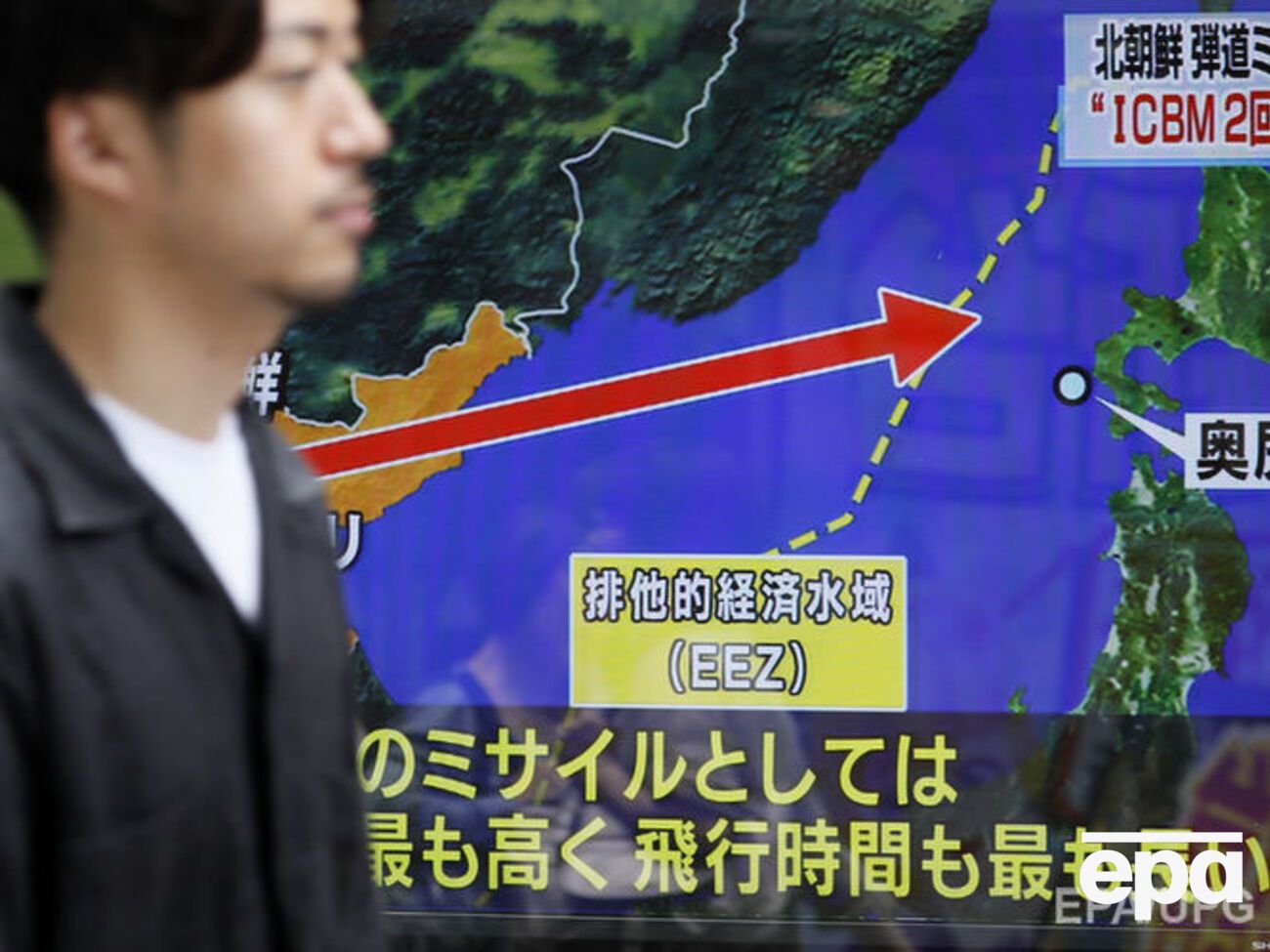 Ракета КНДР летела в сторону Японии