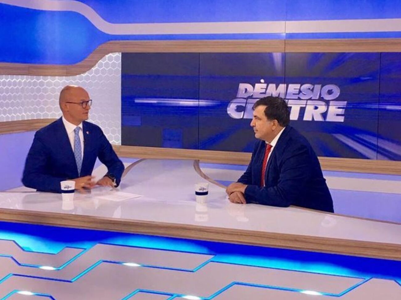 Саакашвілі (праворуч) подякував литовцям за підтримку України і Грузії